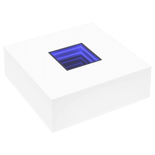 Mesa de Centro, Mesa baixa, luzes LED Infinity 100x100x40 cm branco