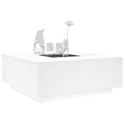 Mesa de Centro, Mesa baixa, luzes LED Infinity 100x100x40 cm branco