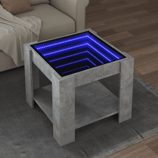 Mesa de Centro, Mesa baixa c LEDs 53x53x45 derivados de madeira