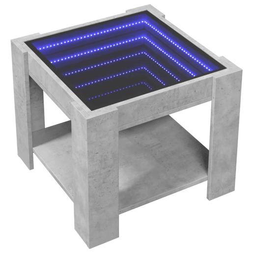 Mesa de Centro, Mesa baixa c LEDs 53x53x45 derivados de madeira