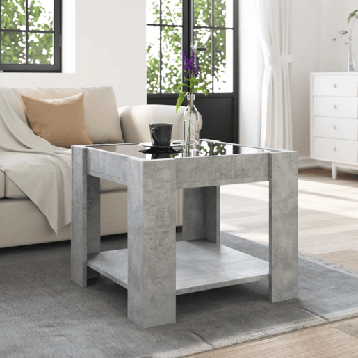 Mesa de Centro, Mesa baixa c LEDs 53x53x45 derivados de madeira