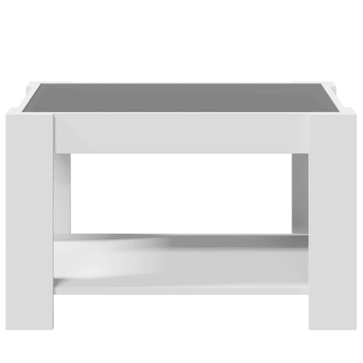 Mesa de Centro, Mesa baixa, c LEDs 73x53x45 cm derivados de madeira branco