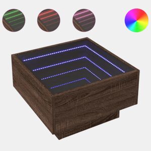 Mesa de Centro, Mesa baixa c LEDs 50x50x30 cm derivados de madeira