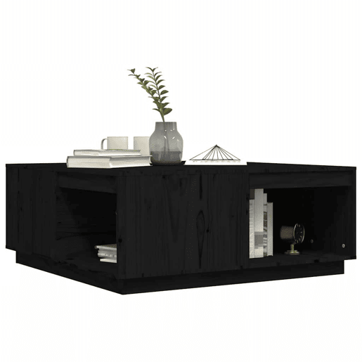 Mesa de Centro, Mesa baixa, 100x101x40,5 cm madeira de pinho maciça preto