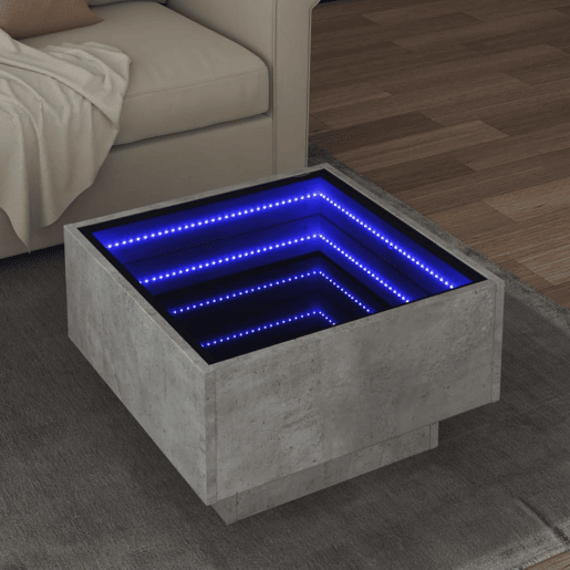 Mesa de Centro, Mesa baixa c LEDs 50x50x30 cm derivados de madeira