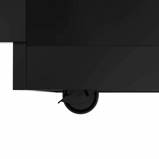 Carrinho de serviço 120x46(70)x91 cm - com mesa dobrável, rodas e pés de madeira intercambiáveis - Preto