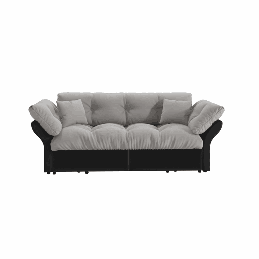 Sofá-cama extensível de 190 cm (Queen Size) u2013 3 em 1 com estofo capitoné e 2 almofadas, sofá-cama multifuncional em veludo para 2 pessoas u2013 cinzento claro Sofá-cama extensível de 190 cm (Queen Size) u2013 3 em 1 com estofo capitoné e 2 almofadas, sofá-cama multifuncional em veludo para 2 pessoas u2013 cinzento claro