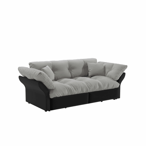 Sofá-cama extensível de 190 cm (Queen Size) u2013 3 em 1 com estofo capitoné e 2 almofadas, sofá-cama multifuncional em veludo para 2 pessoas u2013 cinzento claro Sofá-cama extensível de 190 cm (Queen Size) u2013 3 em 1 com estofo capitoné e 2 almofadas, sofá-cama multifuncional em veludo para 2 pessoas u2013 cinzento claro