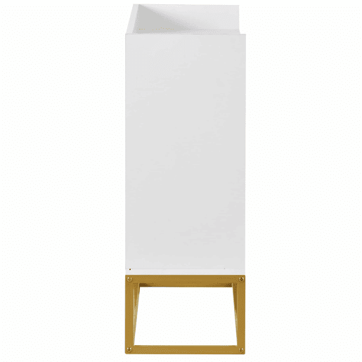 Aparador com 4 portas sem puxadores - estilo contemporâneo - madeira + metal - branco