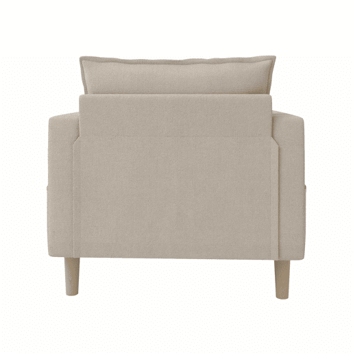Poltrona de lazer de 1 lugar - com bolso de arrumação e almofada confortável, estilo nórdico para recantos de leitura - cor cáqui