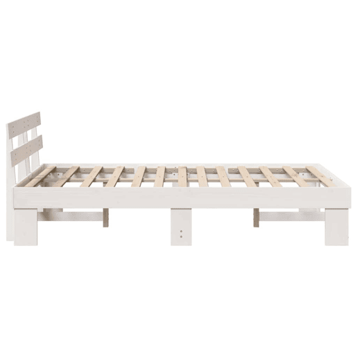 Estrutura da Cama de casal simple com cabeceira Branco 135 x 190 cm