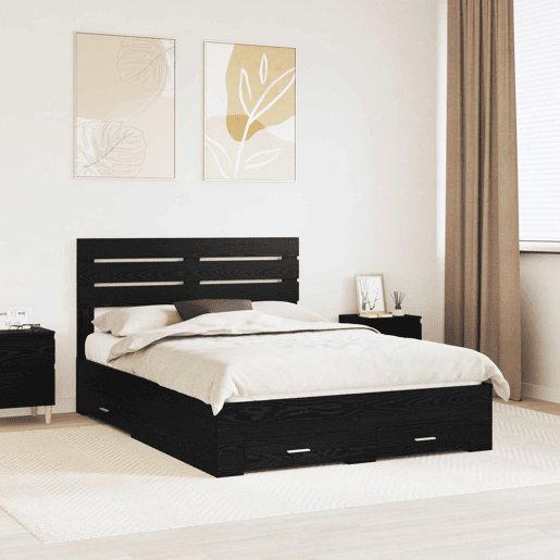 Estrutura da Cama de casal moderno para adultos com gaveta com cabeceira Madeira processada