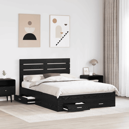 Estrutura da Cama de casal moderno para adultos com gaveta com cabeceira Madeira processada