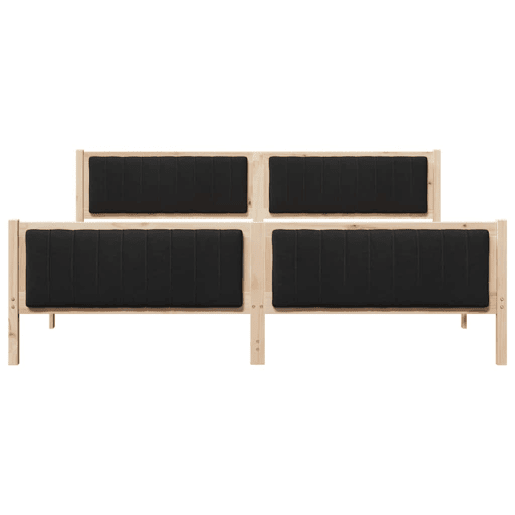 Estrutura da Cama de casal simple com cabeceira Castanho e preto 200 x 200 cm