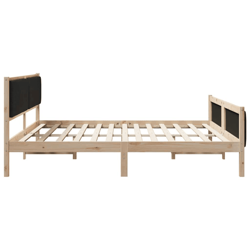 Estrutura da Cama de casal simple com cabeceira Castanho e preto 200 x 200 cm