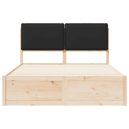 Estrutura de Cama de casal moderno com Cabeceira Estofada Preto 140 x 200 cm