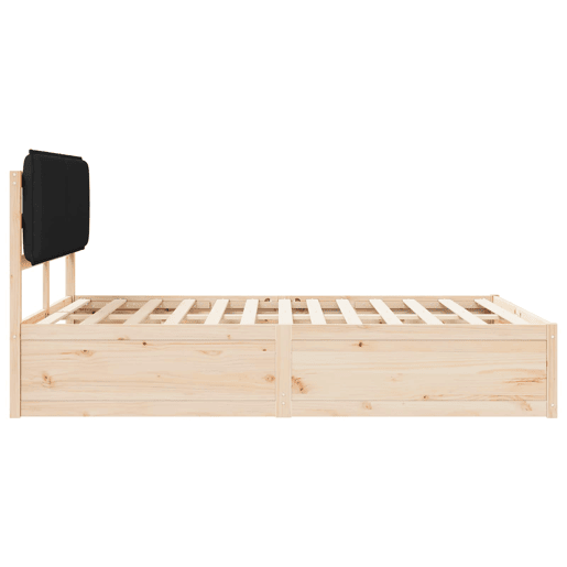 Estrutura de Cama de casal moderno com Cabeceira Estofada Preto 140 x 200 cm
