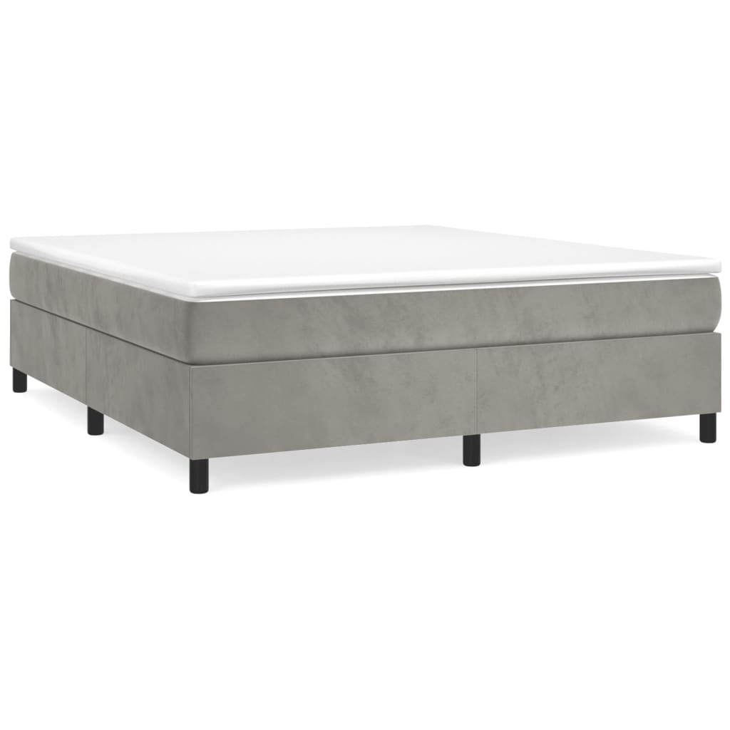 Estructura de cama doble matrimonial - con somier terciopelo gris claro 200x200 cm
