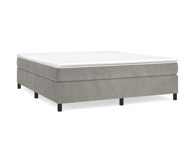 Estructura de cama doble matrimonial - con somier terciopelo gris claro 200x200 cm