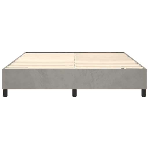 Estrutura de Cama de casal moderno com molas 200x200 cm veludo cinzento-claro