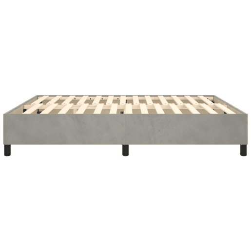 Estrutura de Cama de casal moderno com molas 200x200 cm veludo cinzento-claro
