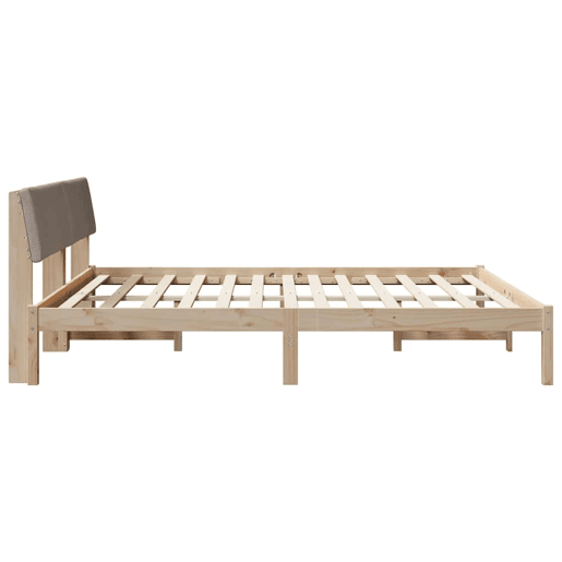 Estrutura de cama de casal com cabeceira - Marrom e taupe 180 x 200 cm