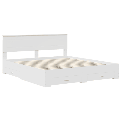 Estrutura De Cama De Casal Moderno - Branco 180 x 200 cm Madeira processada