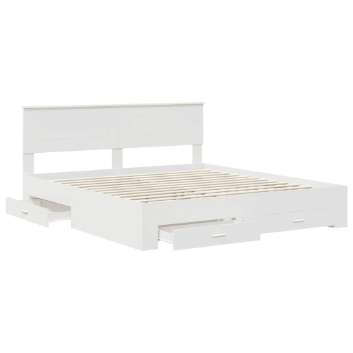 Estrutura De Cama De Casal Moderno - Branco 180 x 200 cm Madeira processada