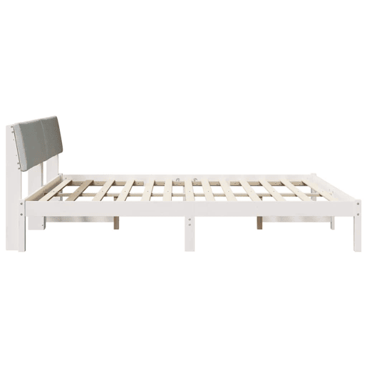 Estrutura De Cama De Casal Simple - Branco e cinza claro 180 x 200 cm