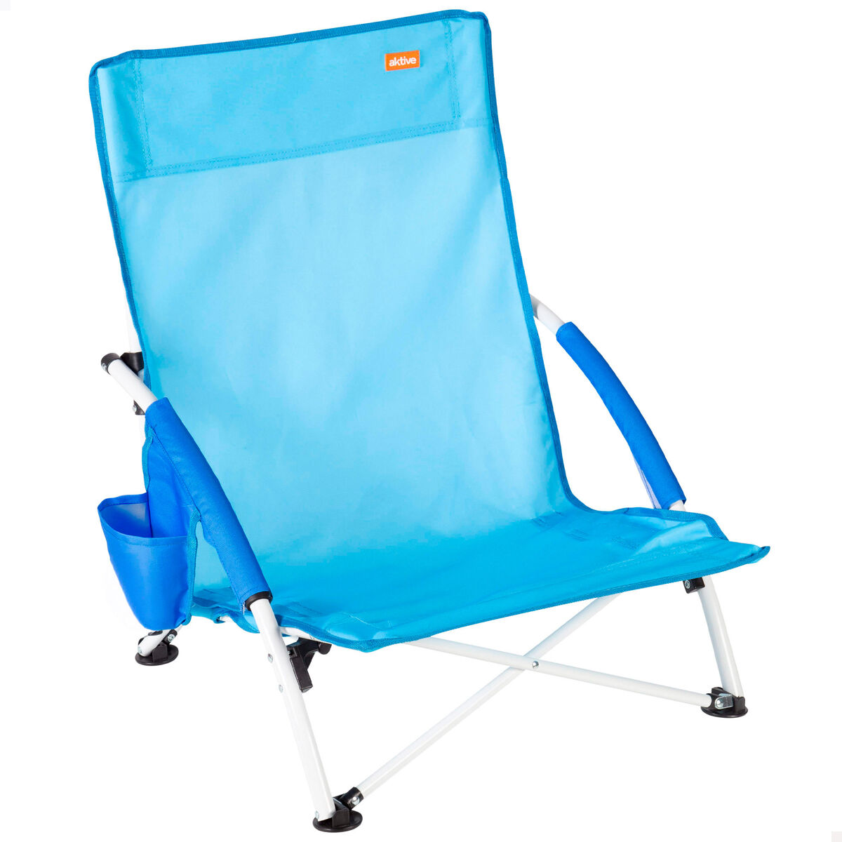 Aktive beach silla de playa plegable azul marino 50x49x66 cm