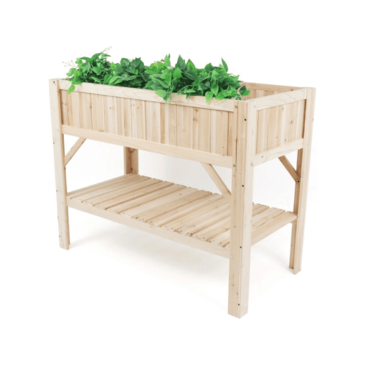 Horta quadrada de madeira Magnolia com pés - 115 x 57 x 90 cm - Bege