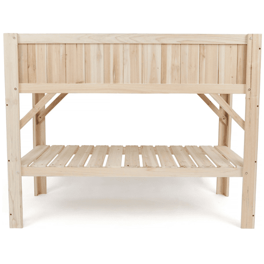 Horta quadrada de madeira Magnolia com pés - 115 x 57 x 90 cm - Bege