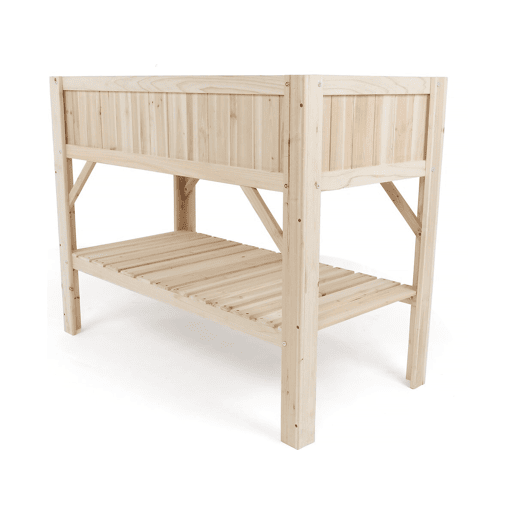 Horta quadrada de madeira Magnolia com pés - 115 x 57 x 90 cm - Bege