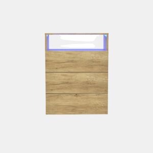 Aparador baixo com LED - 2 portas 3 gavetas - natural e branco