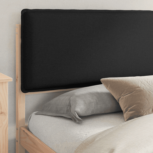 Estrutura de Cama de casal moderno com Cabeceira Estofada Preto 180 x 200 cm