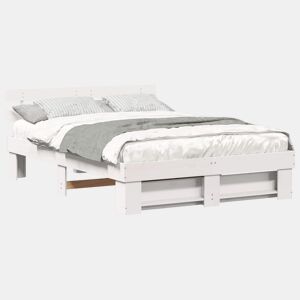 Estrutura da Cama de casal simple com cabeceira Branco 140 x 200 cm