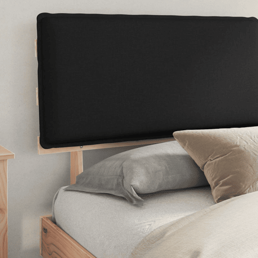 Estrutura de Cama de casal moderno com Cabeceira Estofada Preto 200 x 200 cm