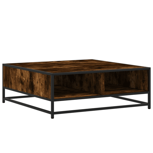 Mesa de Centro, Mesa baixa, 80x80x30 cm deriv. madeirametal carvalho fumado