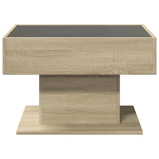 Mesa de Centro, Mesa baixa c LEDs 70x50x45 cm derivados de madeira