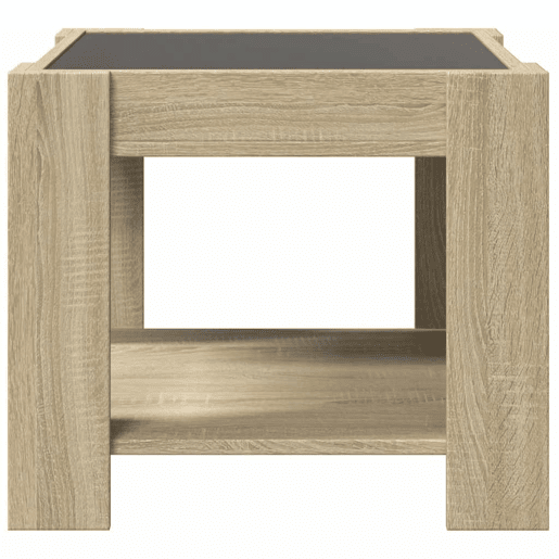 Mesa de Centro, Mesa baixa c LEDs 53x53x45 cm derivados de madeira