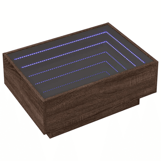 Mesa de Centro, Mesa baixa c LEDs 70x50x30 cm derivados de madeira