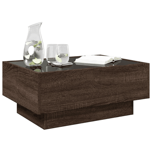 Mesa de Centro, Mesa baixa c LEDs 70x50x30 cm derivados de madeira