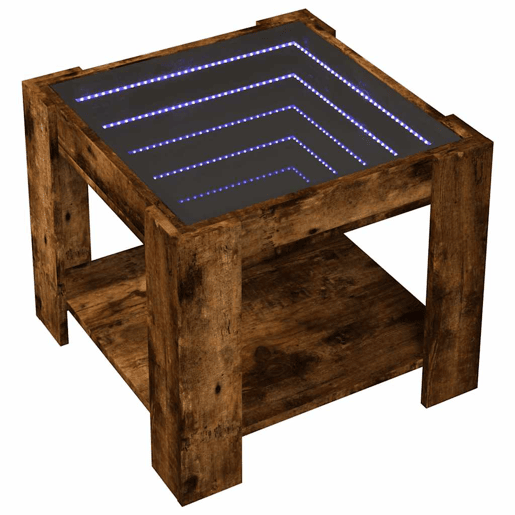 Mesa de Centro, Mesa baixa c LEDs 53x53x45 cm derivados de madeira