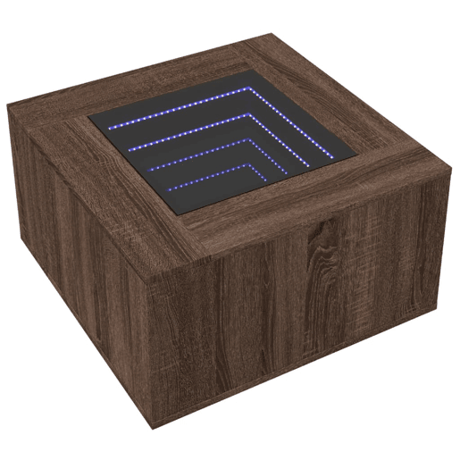 Mesa de Centro, Mesa baixa c LEDs 60x60x40 cm derivados de madeira