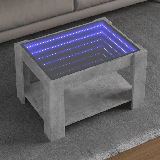 Mesa de Centro, Mesa baixa c LEDs 73x53x45 cm derivados de madeira