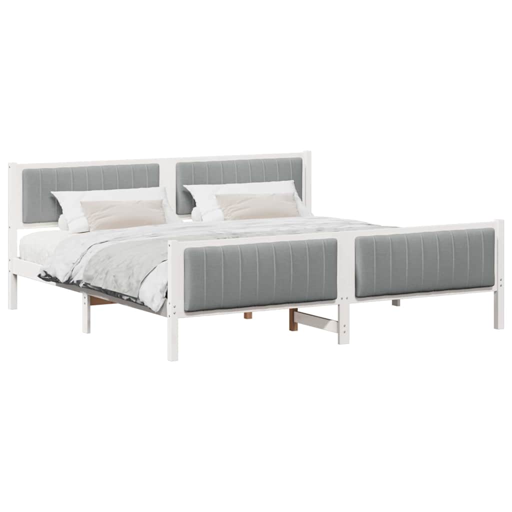 Estructura de cama matrimonial 205x209 Blanco/ Gris Claro