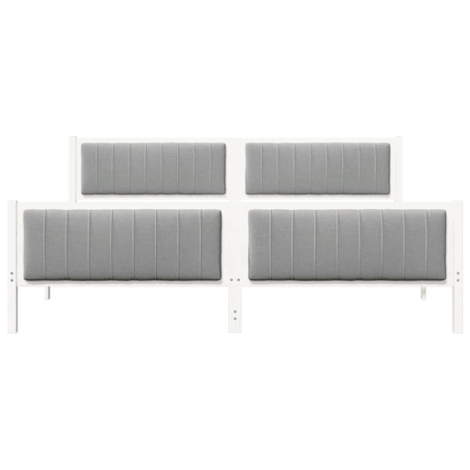 Estrutura De Cama De Casal Simple - Branco e cinza claro 200 x 200 cm