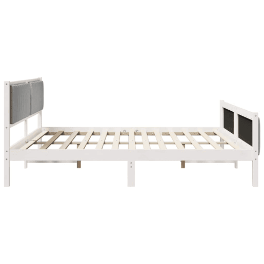 Estrutura De Cama De Casal Simple - Branco e cinza claro 200 x 200 cm
