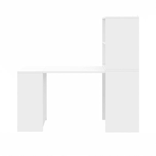 Mesa multifuncional 130 x 51 x 137 cm - secretária e armário com 4 compartimentos, grande capacidade - branco