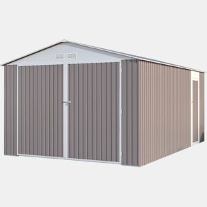 Garagem de metal evada com porta de batente15.36 m²